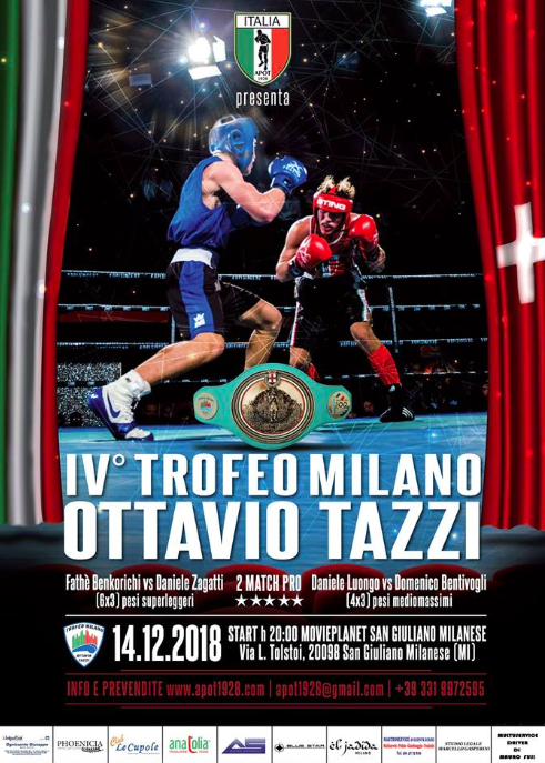 Il 14 Dicembre a San Giuliano Milanese il IV Trofeo Ottavio Tazzi 