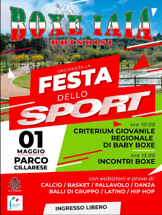 Il 1 Maggio a Brindisi "festa dello Sport" con in Programma un Criterium Giovanile e Incontri AOB 