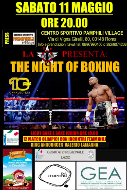 Sabato 11 Maggio a Roma la New Boxe organizza una riunione con Match AOB e Light Boxe