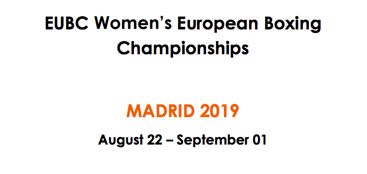 A Madrid dal 22 Agosto al 1 Settembre gli Europei elite Femminili 2019 #Itaboxing