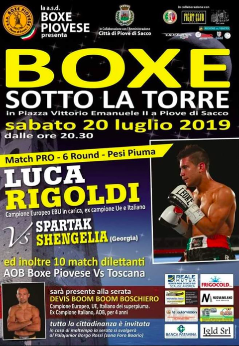 Il 20 luglio torna sul Ring il Campione D'Europa dei Supergallo Luca Rigoldi 