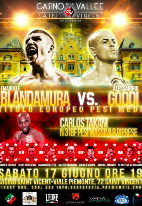 Aperte le scommesse sul campionato d’Europa dei pesi medi tra Emanuele Blandamura ed Alessandro Goddi #ProBoxing