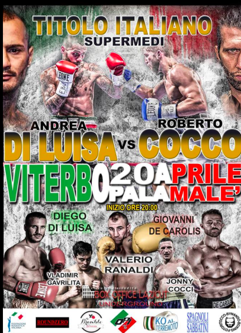 SUPER BOXING SHOW IL 20 APRILE 2018 AL PALAMALE’ DI VITERBO