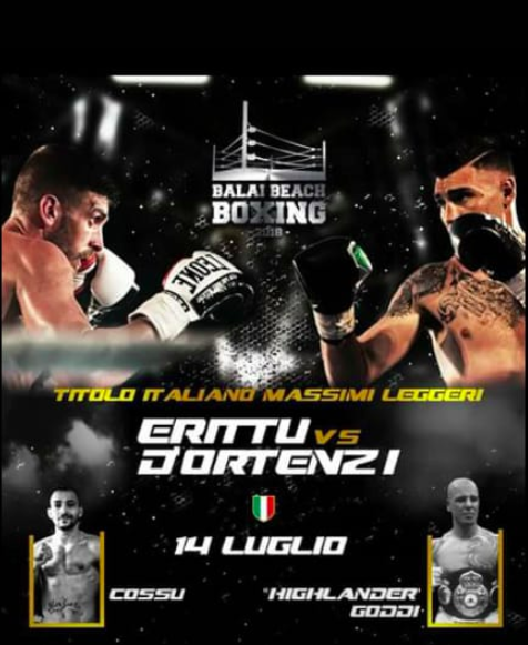 Il 14 luglio il Balai Beach Club di Porto Torres ospiterà la sfida per l'Italiano dei Cruiser tra Erittu e D'Ortenzi #ProBoxing