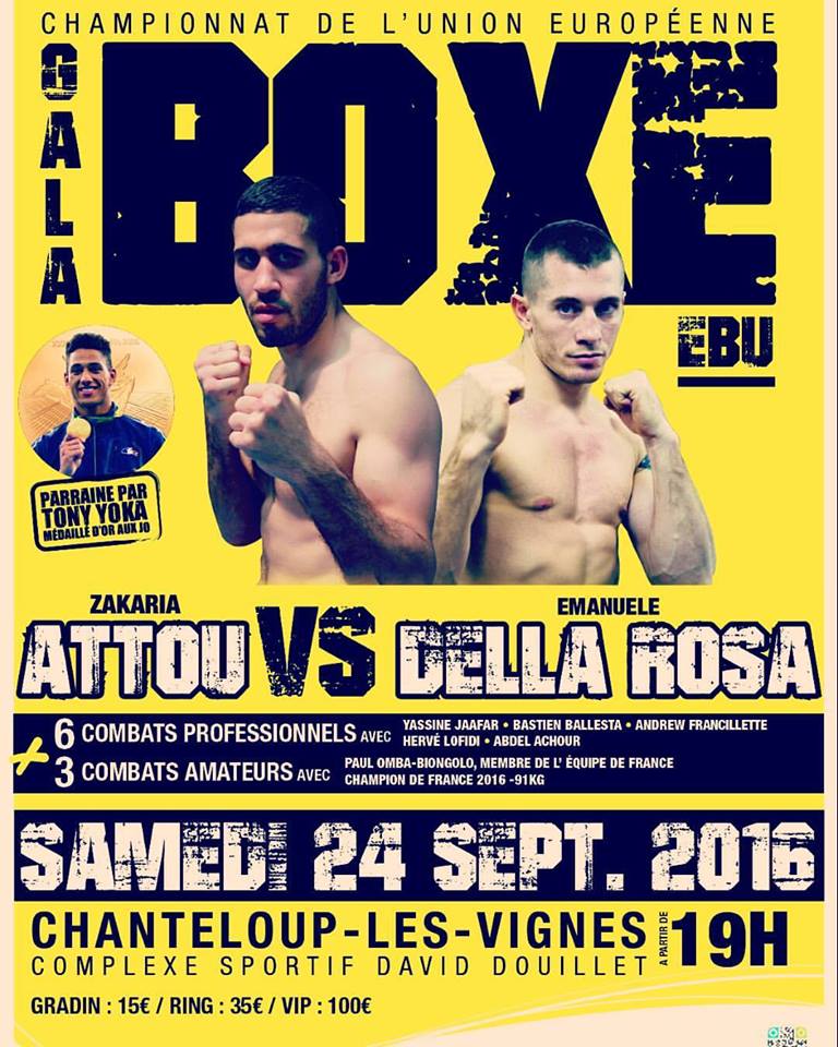 A Chanteloup (FRANCIA) Attou batte Della Rosa ai punti e conquista Titolo UE Superwelter #PROBOXING 