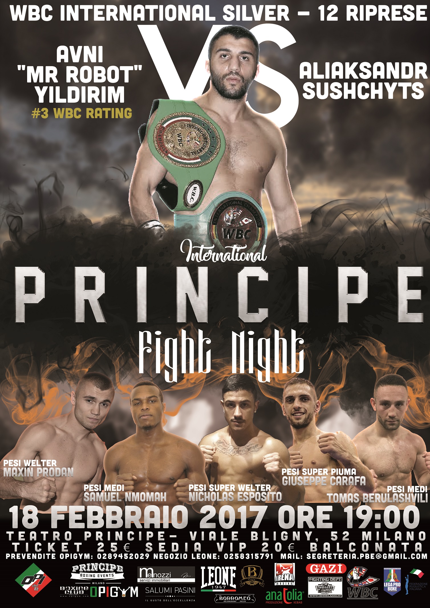 il 18 Febbraio torna la Grande Boxe al Teatro Principe di Milano #ProBoxing 