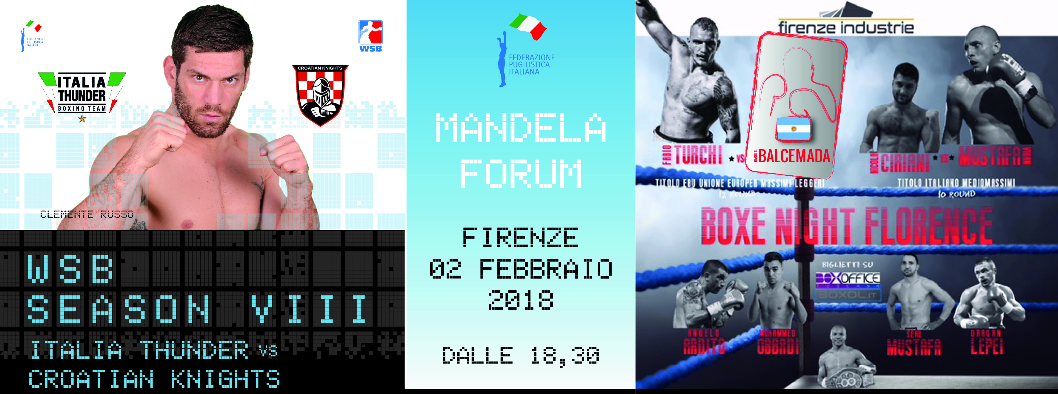 "Boxe Night Florence"  - WSB Day 1 Thunder vs Knights FIRENZE 2 Febbraio - SCONTI PER MINORENNI TESSERATI FPI 