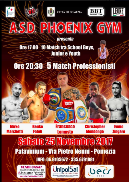 Il 25/11 a Pomezia grande serata di Boxe, sul ring anche il Campione Italiano Superleggeri Lomasto #ProBoxing