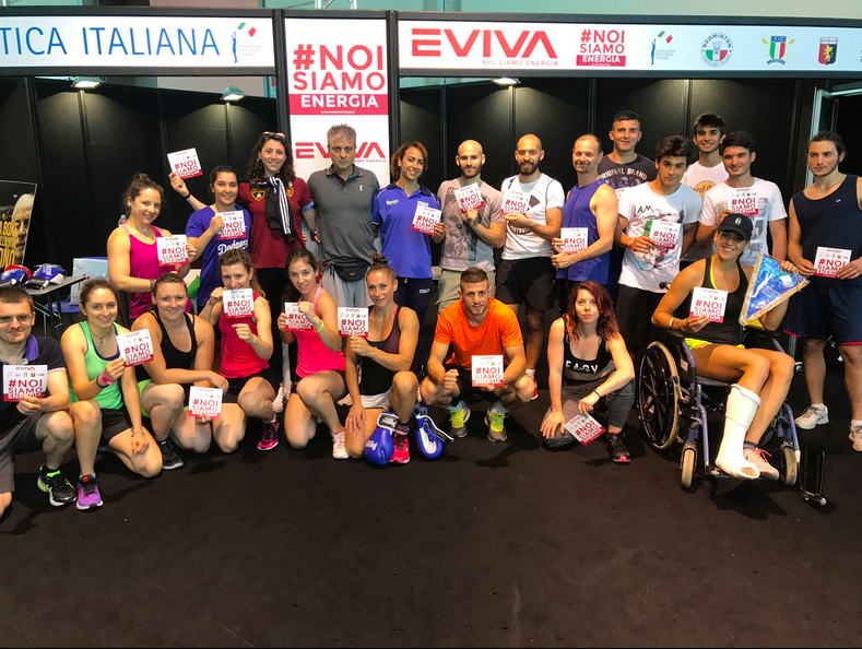 Gran Chiusura della 4 Giorni della Campagna NoiSiamoEnergia a RiminiWellness2017 - STAND FPIEVIVABDR affollatissimo #GymBoxe