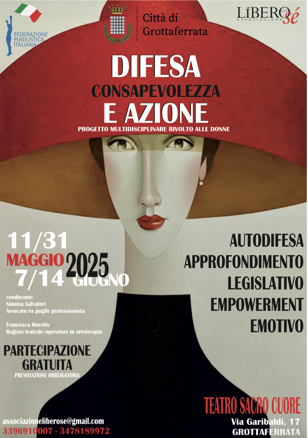 “DIFESA, CONSAPEVOLEZZA E AZIONE” percorso multidisciplinare contro la violenza di genere - Domenica 11 e Sabato 31 Maggio due incontri targati Associazione di promozione sociale Libero Sé-FPI
