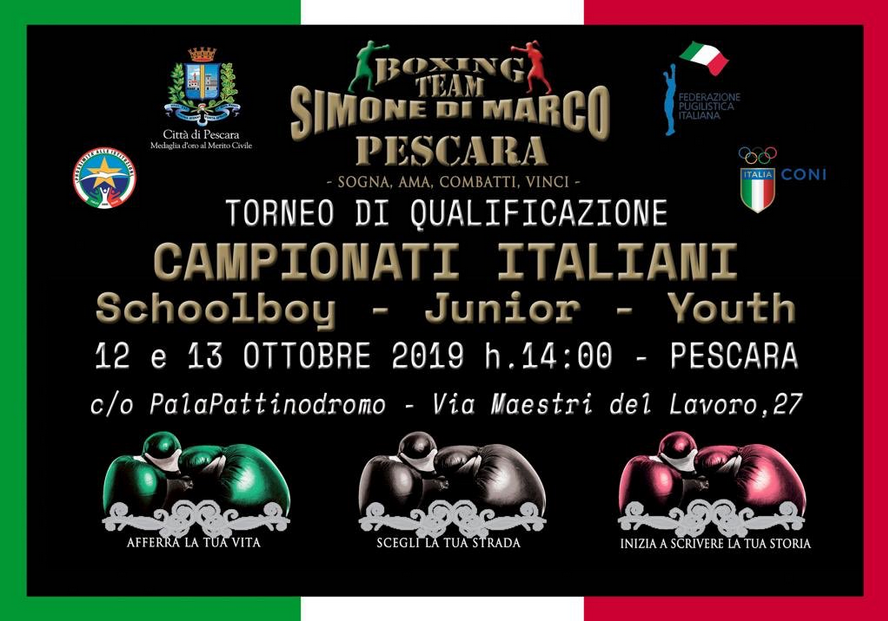 TORNEO QUAL. SCHOOLBOY-JUNIOR-YOUTH 2019 PESCARA: PROGRAMMA DAY 1 - INFOLIVESTREAMING