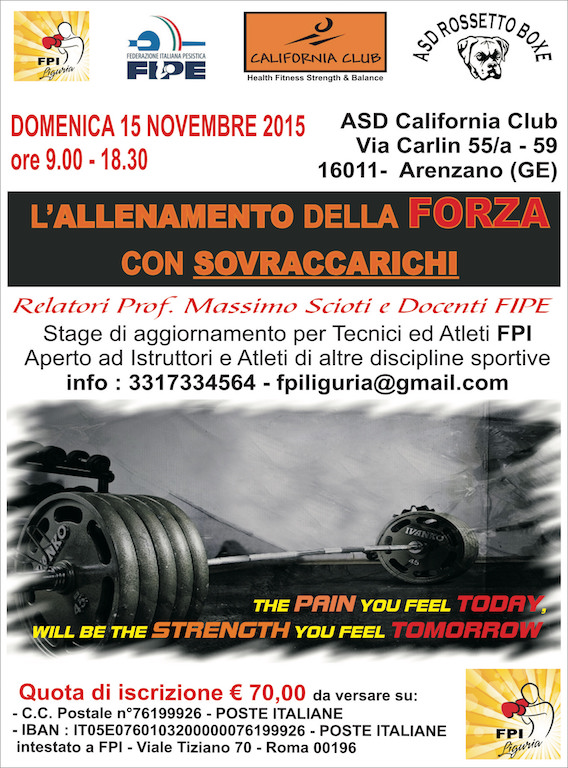 Il 15 novembre ad Arenzano Stage di Aggiornamento per Tecnici ed Atleti FPI