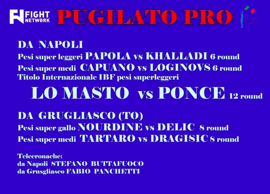 Programmazione TV Eventi Pugilistici Fight Network del 02/03 #BOXETV