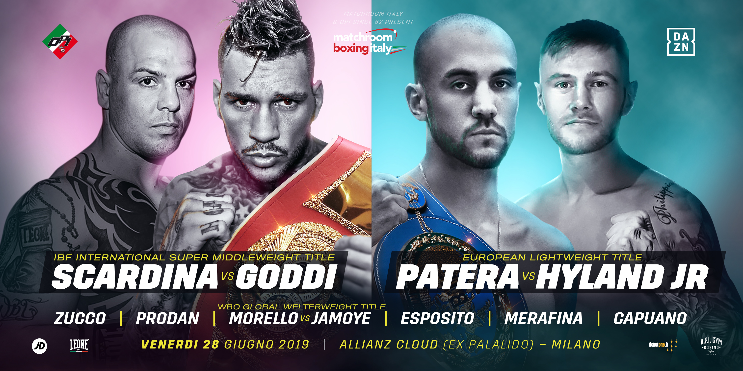 Il 28 giugno torna la grande boxe all’Allianz Cloud (ex Palalido) di Milano - EVENTO OPI 82 & DAZN