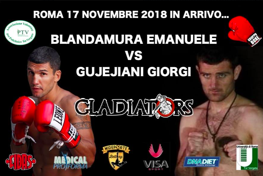 Domani a Tor Vergata le operazioni di Peso del Match Blandamura vs Gujejiani 