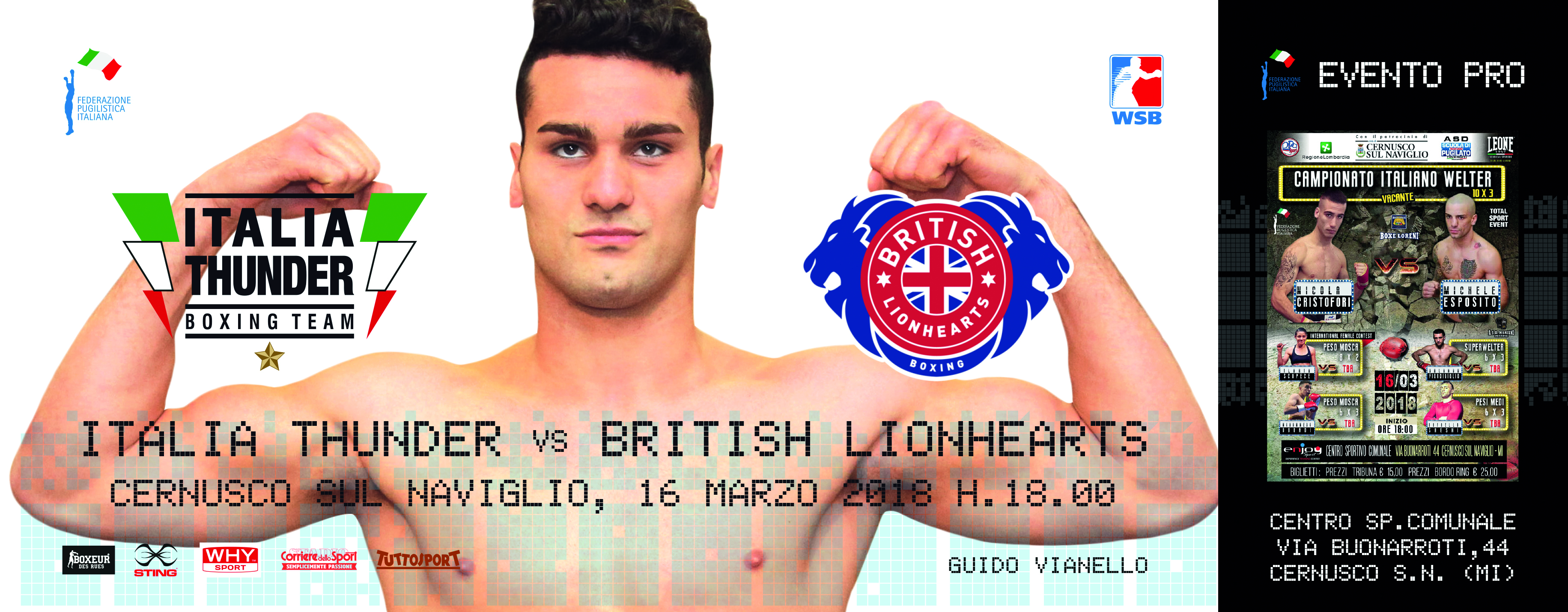 WSB 2018 7° Giornata: Il Programma della sfida Thunder vs Lionhearts del prossimo 16 Marzo a Cernusco sul Naviglio