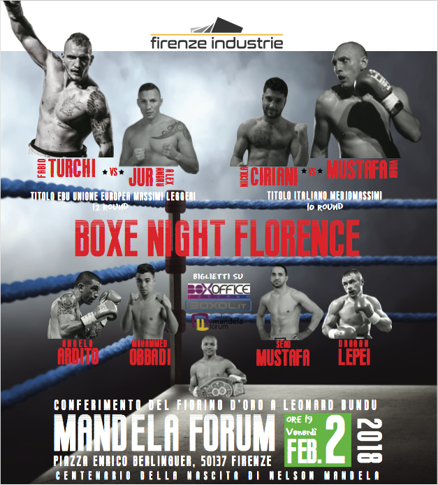 Giovedì 11 Gennaio a Firenze la Conferenza Stampa dell'Evento Boxe Night Florence del 2 Febbraio #ProBoxing