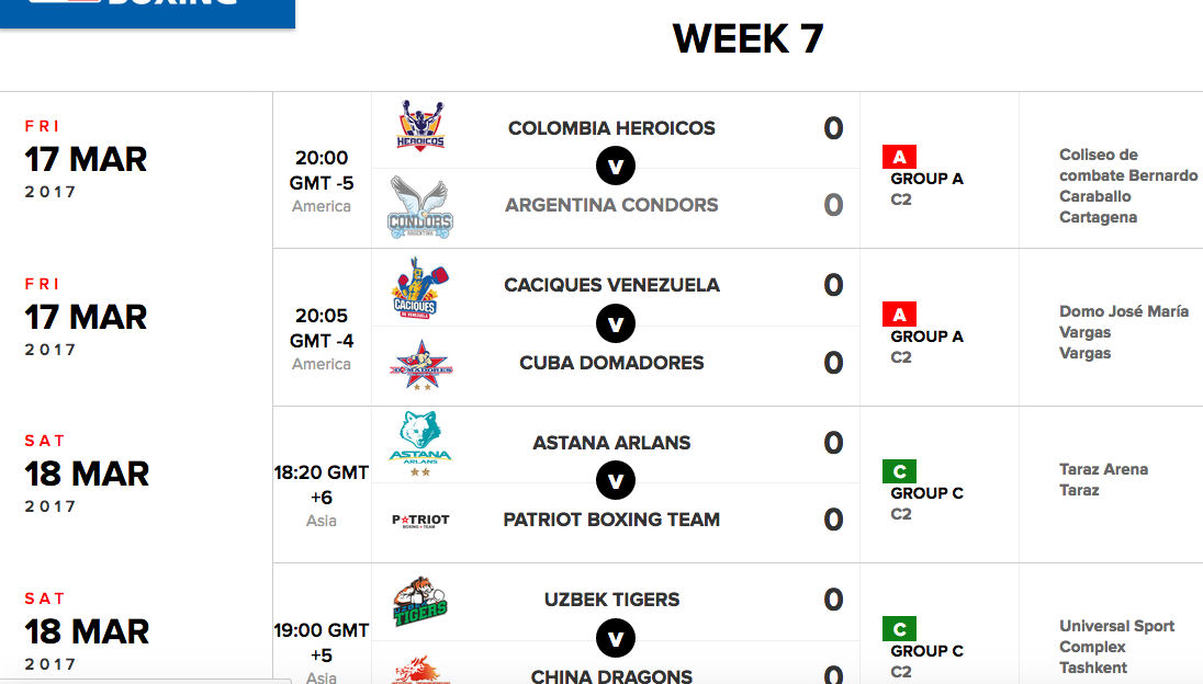 WSBVII 4° Giornata Gruppi A e C - Programma del 17 e 18 marzo #WSBVII