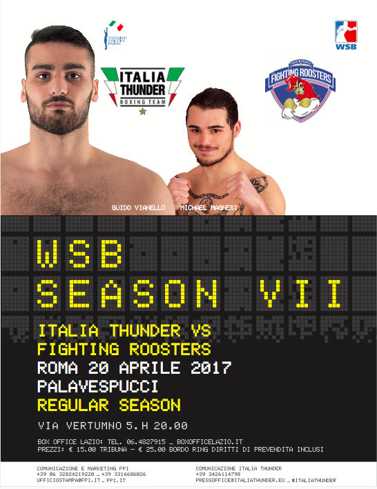 Thunder a un passo dai Playoff, il 20 ultima sfida della regular Season a Roma vs Fighting Roosters #WSBVII 