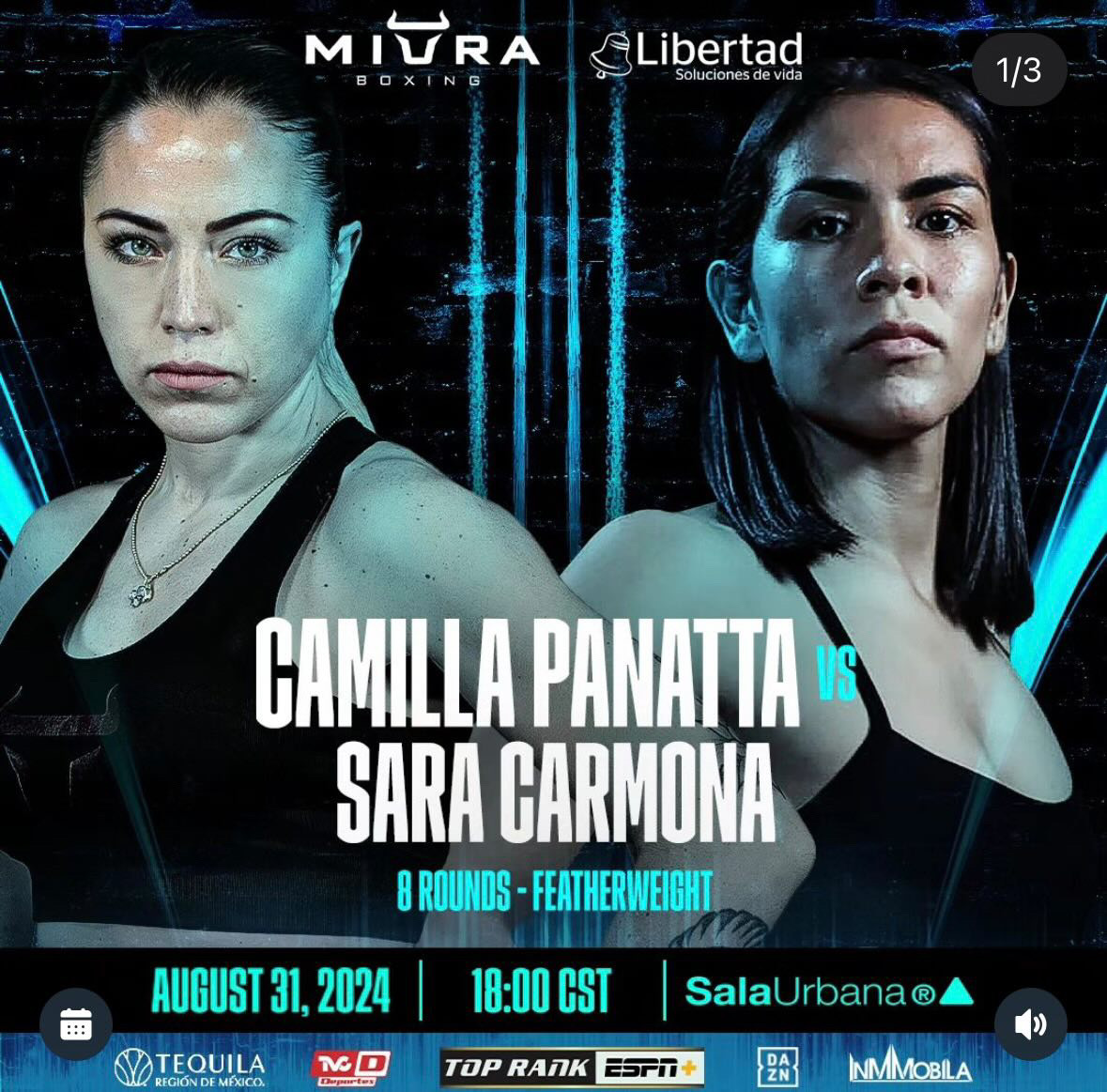 Il 31 Agosto il ritorno sul ring di Camilla Panatta 
