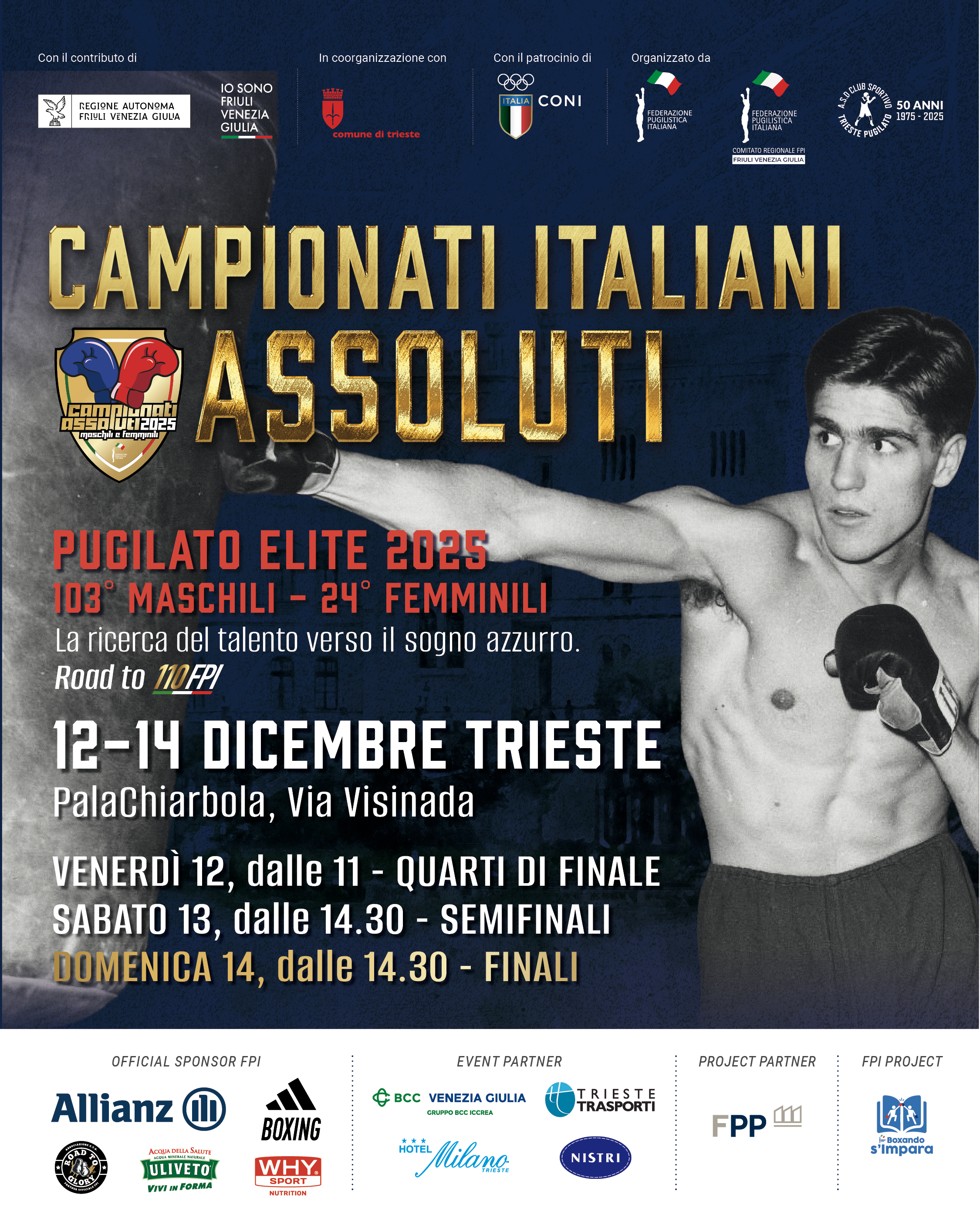 CAMPIONATI ITALIANI ASSOLUTI M/F TRIESTE 2025 - Atleti / Atlete partecipanti 